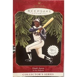 Hallmark Keepsake Ornament Hank Aaron Ballpark Collector's Series Trading